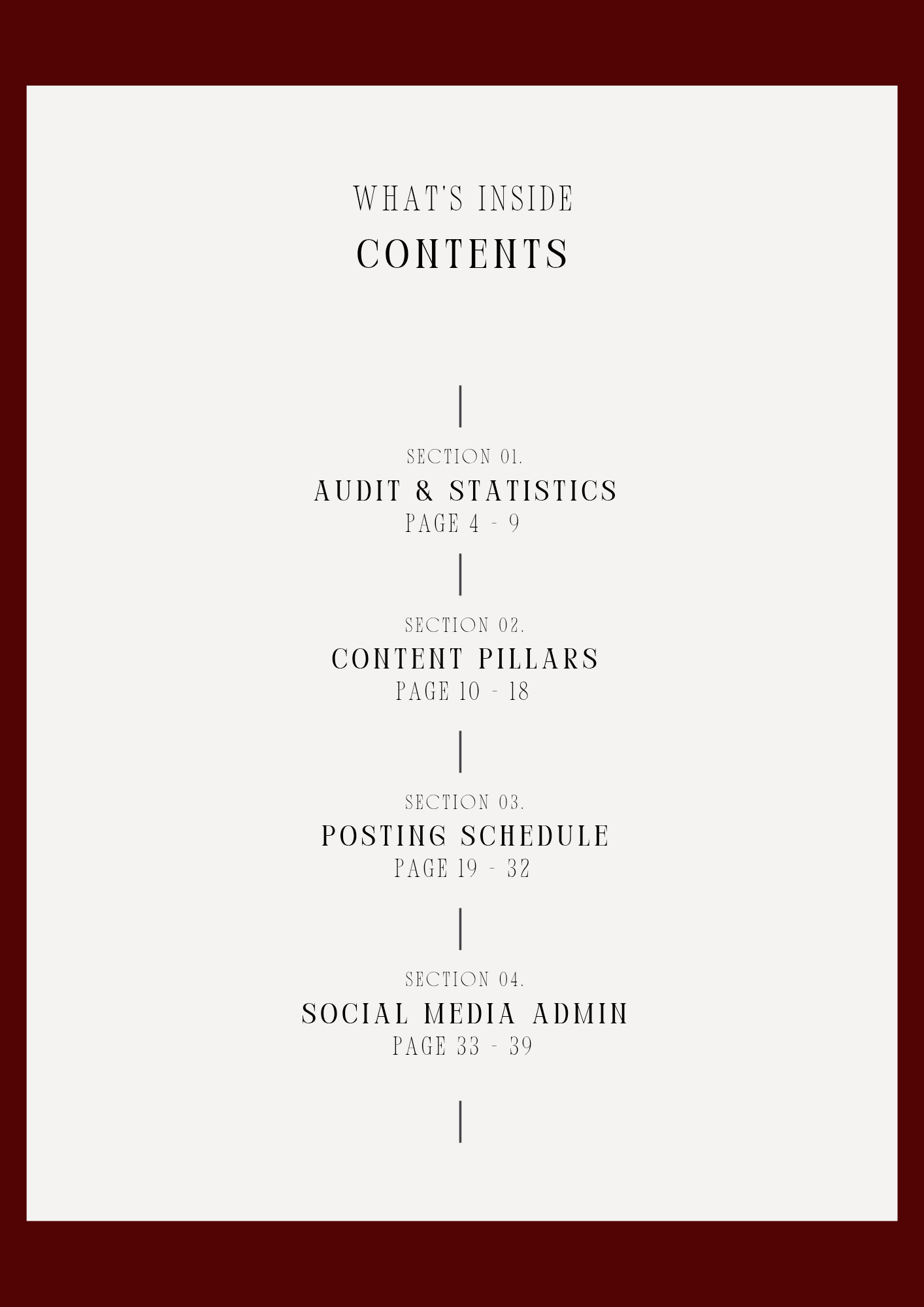 Social Media Planner contents
