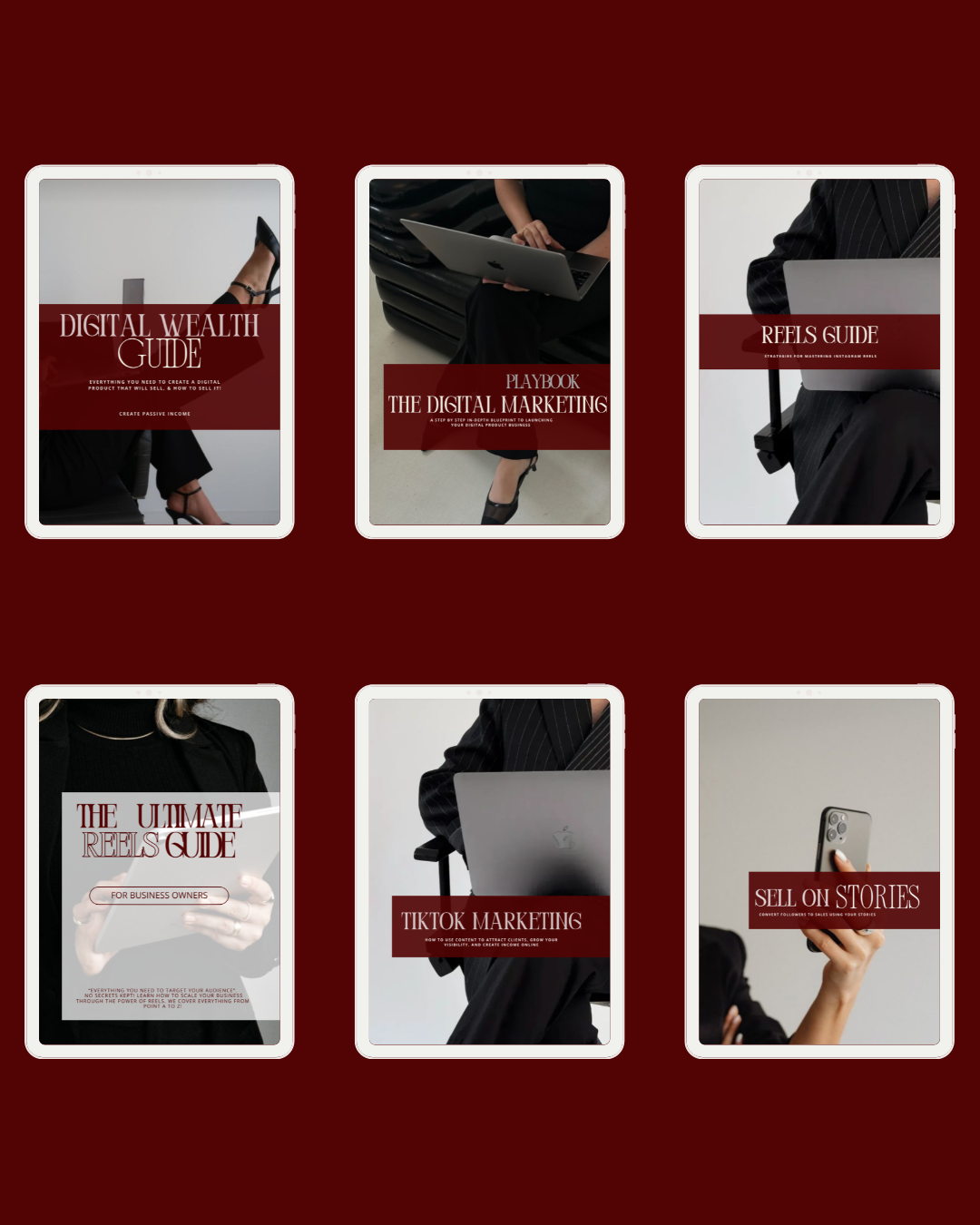 The complete digital guide library displayed on tablets